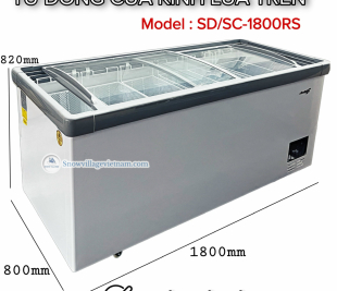 Tủ đông nằm cửa kính trên 1.8m