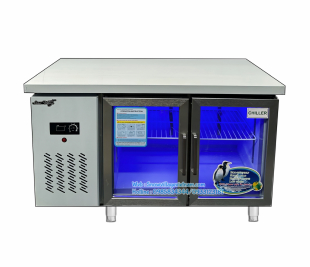 Bàn kính Snow Village bảo quản dành cho nhà hàng, quán ăn,...