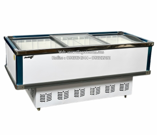 Tủ đông cửa lùa trên trưng bày thực phẩm