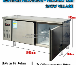 Bàn inox nửa đông nửa mát 1.8m