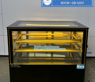 Tủ mát để quầy kính vuông mini nhỏ gọn