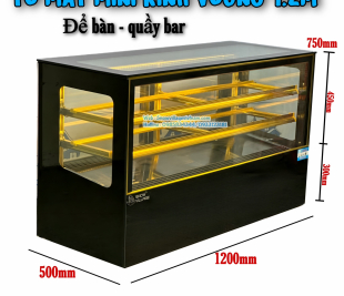 Tủ bánh mini kính vuông 1,2m chính hãng 