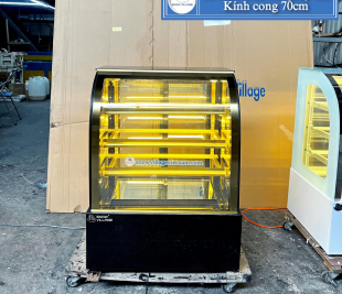 Tủ mát kính cong bảo quản 4 tầng màu đen