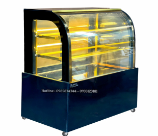 Tủ bánh kính cong trưng bày bánh 