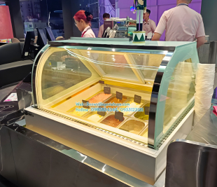 Tủ trưng bày kem tươi kính cong 10 khay