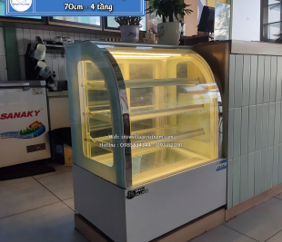 Tủ mát mini 4 tầng kính cong 70cm