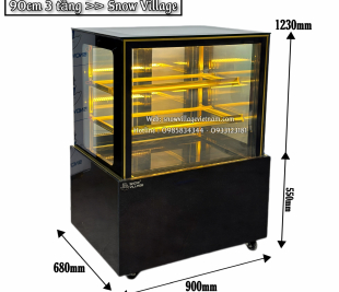 Tủ bánh trưng bày kính vuông 0.9m