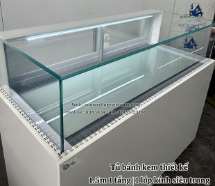 Tủ bánh kem thiết kế 1 tầng trưng bày bánh giá rẻ