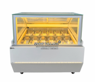 Tủ kem Ý kính vuông 12 khay sang trọng