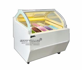 Tủ đông trưng bày kem  kính cong 10 khay BL-1.0