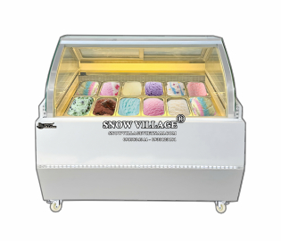 Tủ đông trưng bày kem kính cong 12 khay BL-1.2