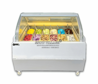 Tủ đông trưng bày kem kính cong 12 khay BL-1.2