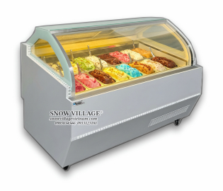 Tủ trưng bày kem kính cong 16 khay BL-1.6