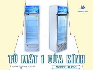 Tủ mát 1 cửa kính LC-258 nhỏ gọn, tiết kiệm diện tích cho cửa hàng
