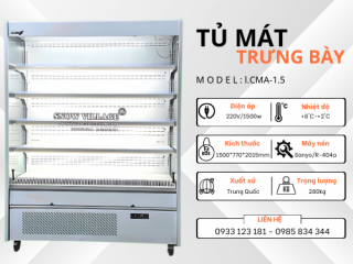 Tủ Mát Trưng Bày L.CMA-1.5 – Trưng Bày Hấp Dẫn, Doanh Thu Tăng