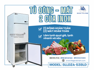 TỦ ĐÔNG 2 CỬA INOX QUẠT LẠNH SLLDZ4-538LD – LINH HOẠT ĐÔNG MÁT, HIỆU SUẤT CHUYÊN NGHIỆP.