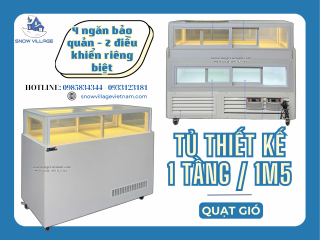 Snow Village Tủ mát thiết kế 1 tầng 1m5 – Trưng bày tinh tế, giữ lạnh chuẩn mê!