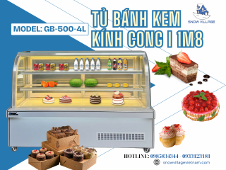 Tủ bánh 3 tầng GB-500-4L – Kính cong tạo hình, giữ bánh lung linh mỗi ngày!