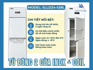 TỦ ĐÔNG 2 CỬA INOX "COIL" – SLLDZ4-538L Giữ lạnh cực chuẩn – Tiết kiệm từng giây!
