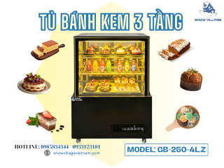 Tủ Bánh 3 Tầng GB-250-4L.Z – Thế Giới Mini Cho Bánh Ngọt