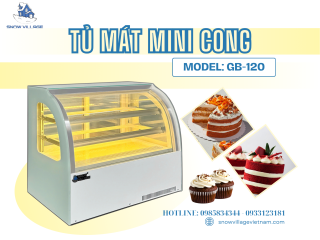 Tủ Mát Mini Kính Cong GB-120 – Tủ Trưng Bày Bánh Và Dessert Cao Cấp