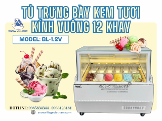 Hot hit trong giới kinh doanh kem – Tủ kem kính vuông BL-1.2V chỉ chờ bạn chốt đơn!