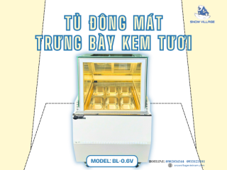 Tủ đông trưng bày kem tươi BL-0.6V lựa chọn nhỏ gọn cho không gian kinh doanh hiện đại