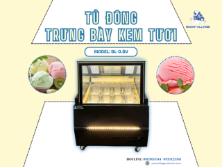 Tủ đông trưng bày kem tươi BL-0.8V là giải pháp bảo quản kem chuyên nghiệp cho cửa hàng quy mô vừa