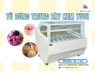 Tủ đông trưng bày kem tươi BL-1.4V chuyên dụng cho kem tự chọn