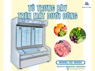 Tủ trưng bày trên mát dưới đông DC-1600H giải pháp 2 trong 1 cho cửa hàng thực phẩm