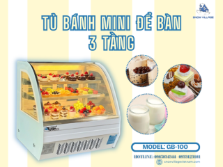 Tủ mát mini kính cong GB-100 nhỏ gọn, sang trọng cho quầy bar và tiệm bánh
