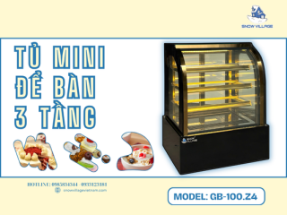 Tủ mát mini kính cong 4 tầng GB-100.Z4 – Gọn đẹp, trưng bày nổi bật