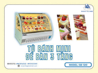 Tủ mát để bàn kính cong GB-120 nhỏ gọn, sang trọng cho quầy bar và quán cà phê
