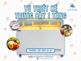 Tủ bánh kem thiết kế 1 tầng GB-350-4L.Z1 trưng bày kết hợp lưu trữ