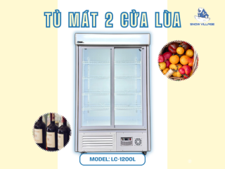 Tủ mát trưng bày 2 cửa kính lùa LC-1200L tiện lợi cho cửa hàng