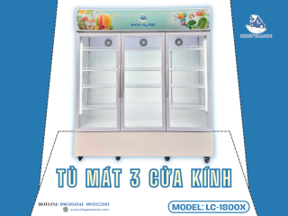 Tủ mát 3 cửa kính LC-1800X dung tích lớn cho cửa hàng kinh doanh
