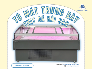 Tủ trưng bày thịt cá tươi SC-1.6F tiện lợi cho siêu thị và cửa hàng thực phẩm
