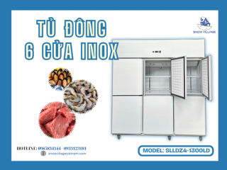 Tủ đông 6 cửa Inox SLLDZ4-1300LD là giải pháp bảo quản linh hoạt cho bếp và kho thực phẩm diện tích nhỏ