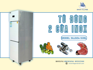 Tủ đông 2 cửa Inox SLLDZ4-538L là giải pháp bảo quản linh hoạt cho cửa hàng và bếp chuyên nghiệp