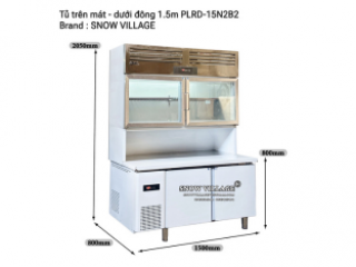 [HÀNG MỚI] Tủ trên mát dưới đông đứng 1.5m - Có kệ sơ chế 