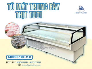 Không gian rộng rãi với tủ mát trưng bày thực phẩm có màn kéo XF-2.0