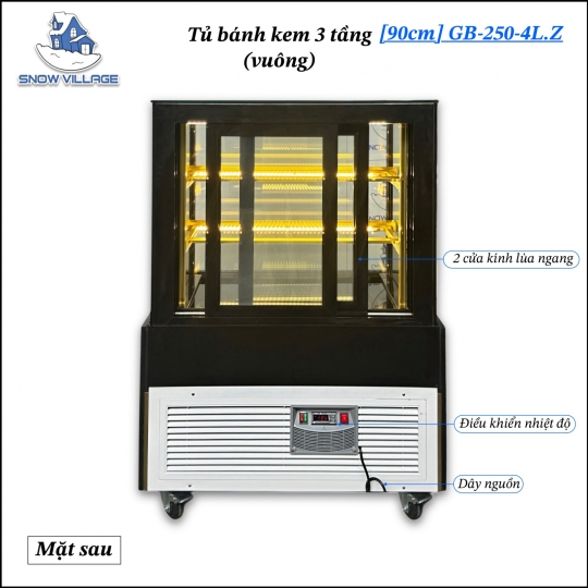 Tủ bánh 3 tầng 0.9m GB-250-4L.Z