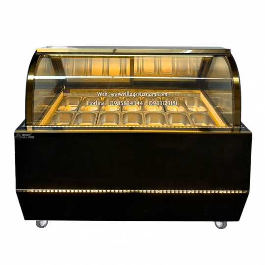 Tủ trưng bày kem tươi 14 khay kính cong BL-1.4