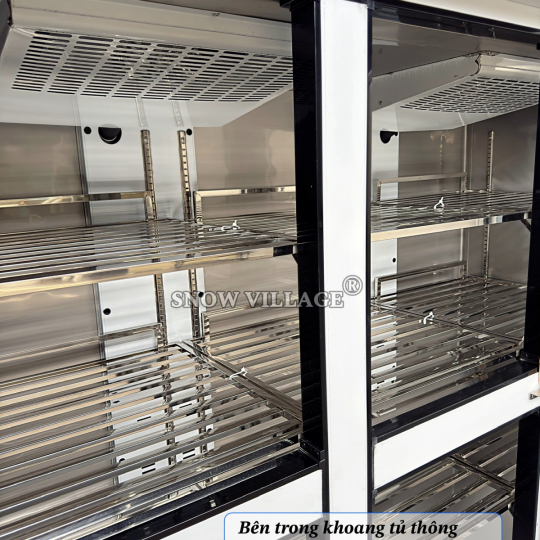 Tủ đông mát 6 cánh inox 1500L