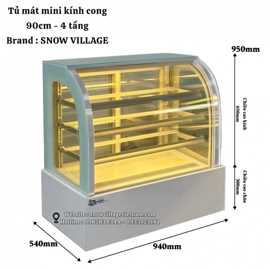 Tủ mát mini kính cong 4 tầng GB-120.Z4
