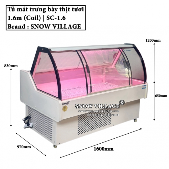 Tủ mát trưng bày thịt tươi 1.6m (coil) SC-1.6