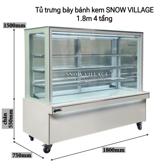 Tủ bánh kem 1.8m 4 tầng GB-500-4L.Z4