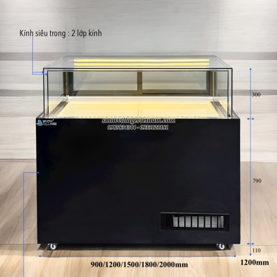 Tủ bánh kem thiết kế 1 tầng 1.2m GB-300-4L.Z1