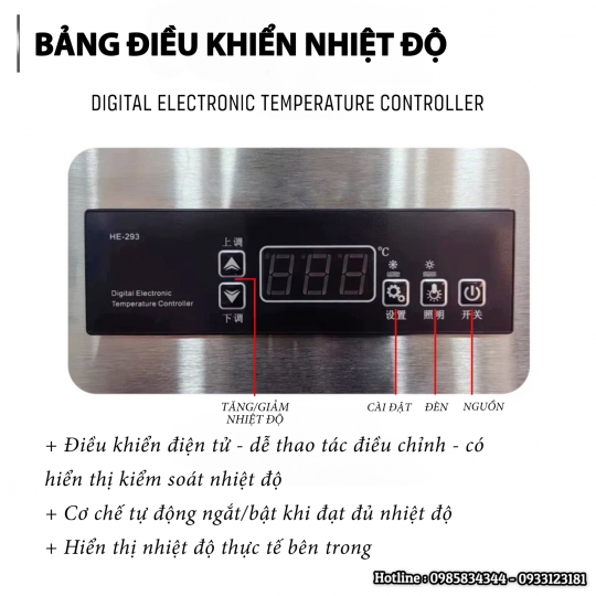 Tủ trên mát - dưới đông inox 1.8m PLRD-18N2B2
