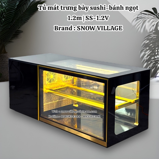 Tủ mát trưng bày sushi - bánh ngọt 1.2m SS-1.2V